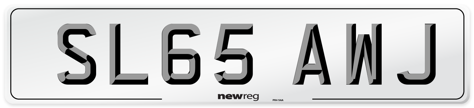SL65 AWJ Number Plate from New Reg